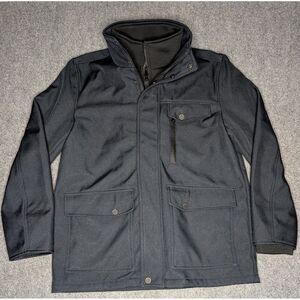 Marc New York Andrew Marc Men's Textured Zipper Jacket Navy Blue Size‎ Medium